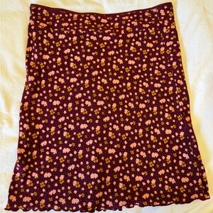 Free People A-Line Skirt with Floral Pattern